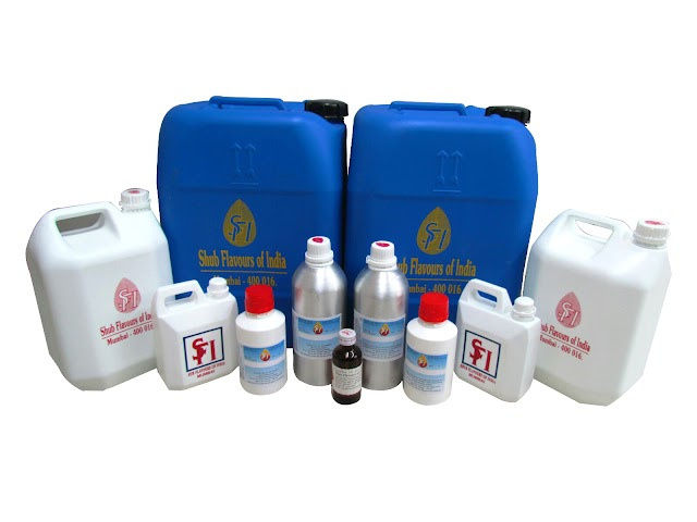 Shub Flavours branded bottles, cans and bulk containers from our brochure